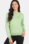 Zivame Retro Peek Jumpers Flat Knit Loungewear Top - Lime Green — thumbnail 2
